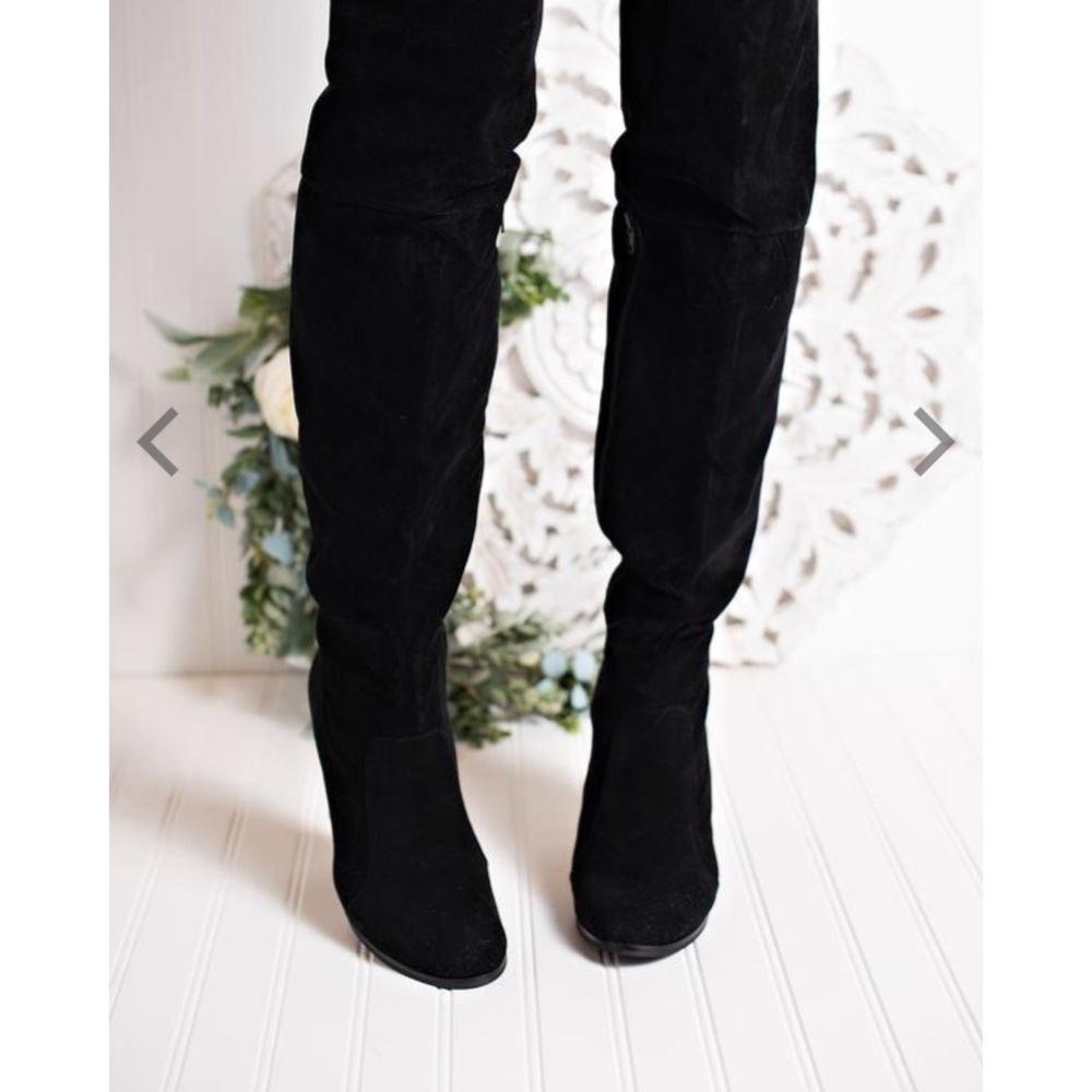 black thigh high boots